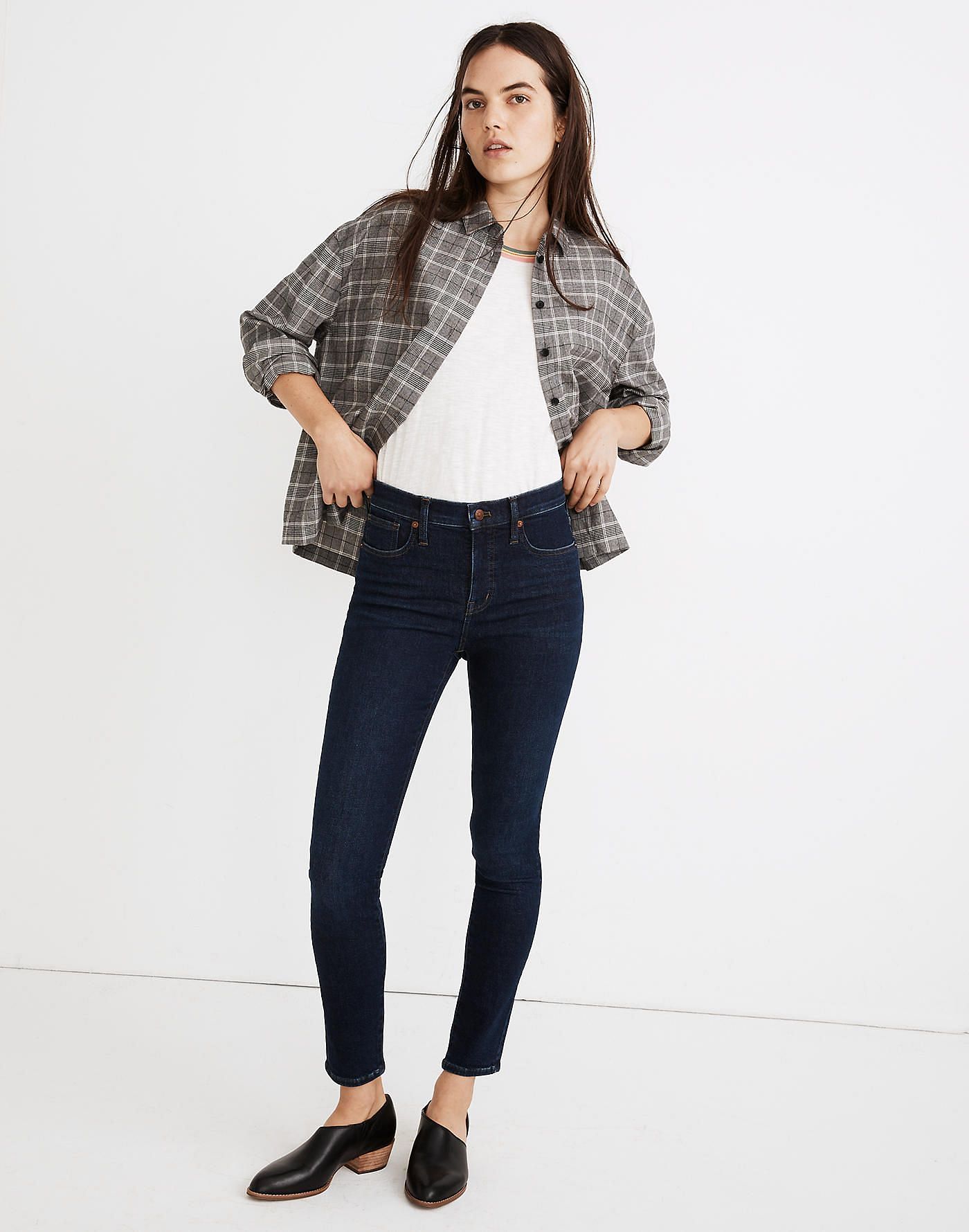10" High-Rise Skinny Jeans in Wendover Wash: TENCEL™ Denim Edition( image by madewell.com)